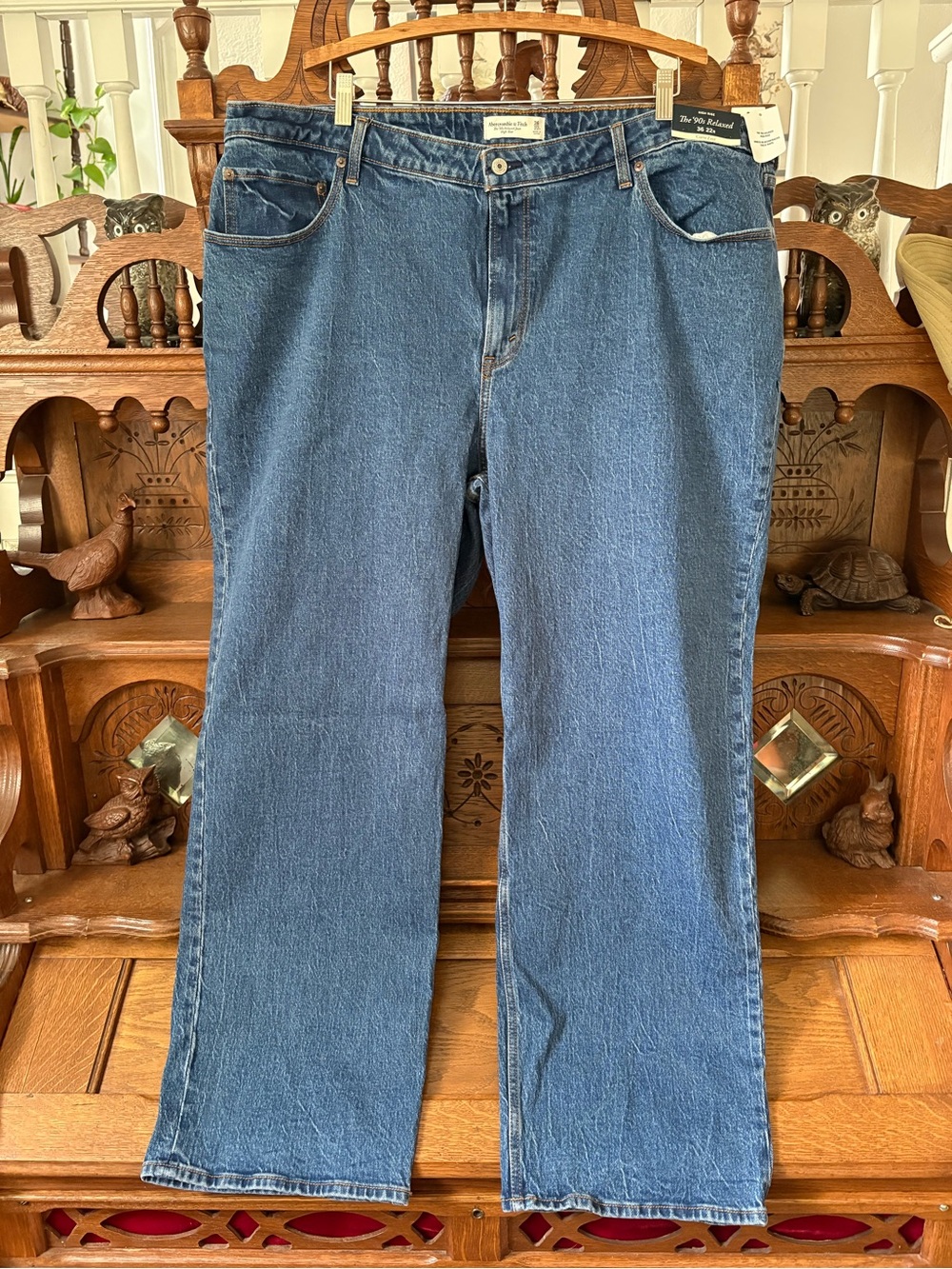 Abercrombie & Fitch 90s Relaxed High Rise Curve Love Blue Jeans NWT